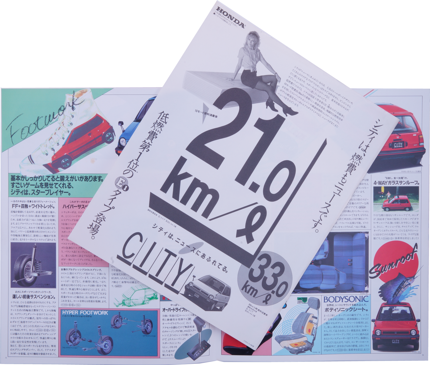 Brochure publicitaire japonaise Honda City livret + info sur Motocompo