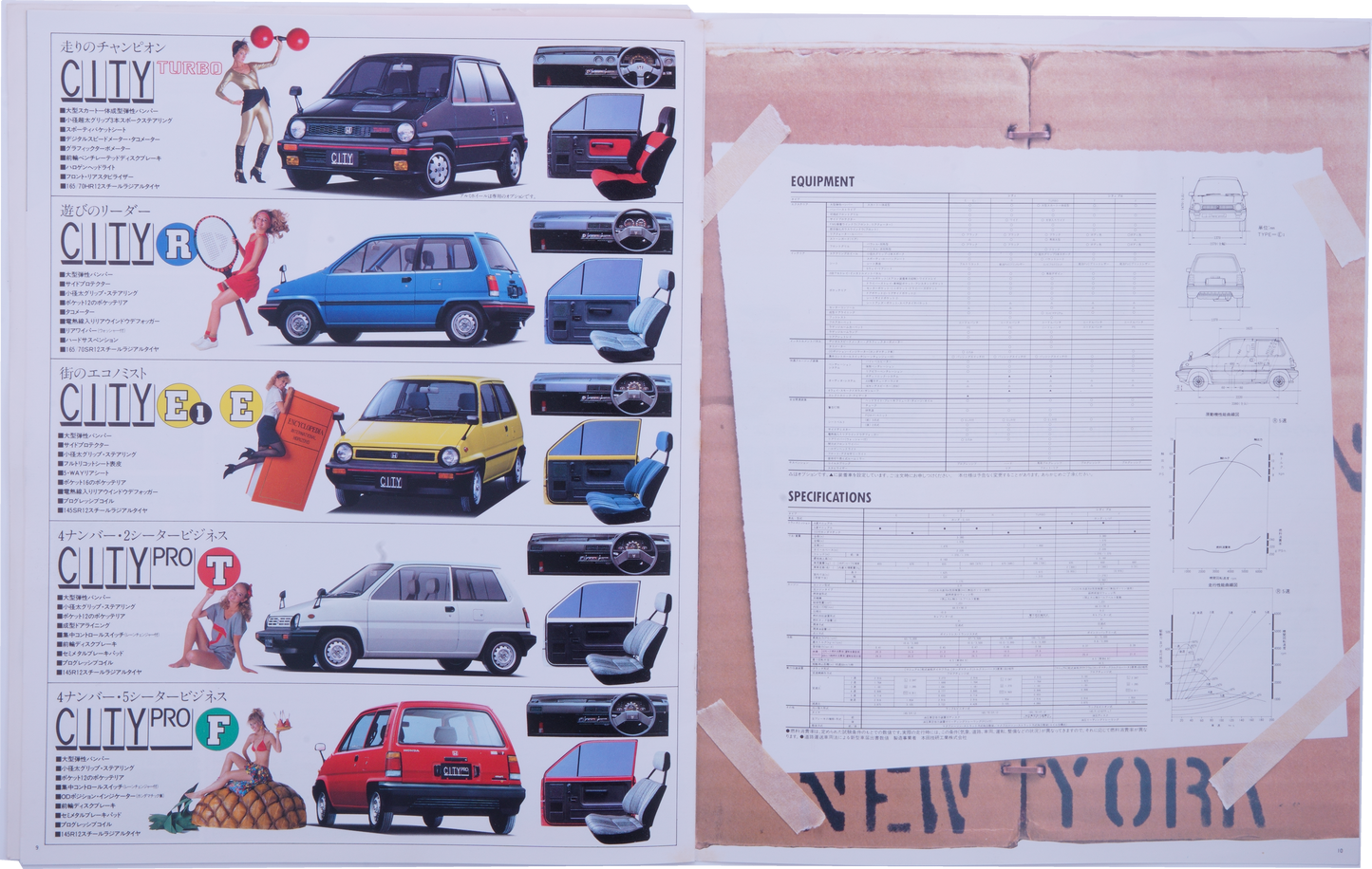 Brochure publicitaire japonaise Honda City livret + info sur Motocompo