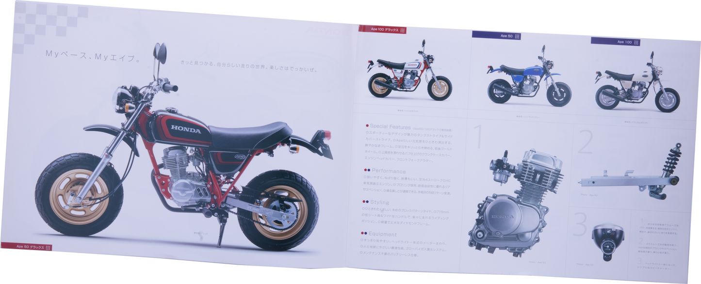 Brochure publicitaire japonaise Honda APE deluxe