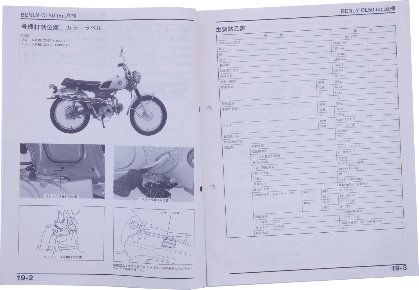 Manuel d'atelier Honda Benly CL50