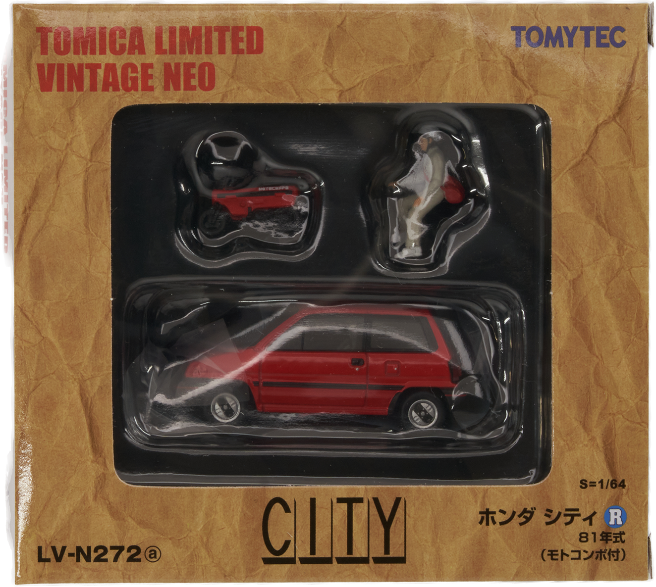 Figurine Honda City Red +  Motocompo 81