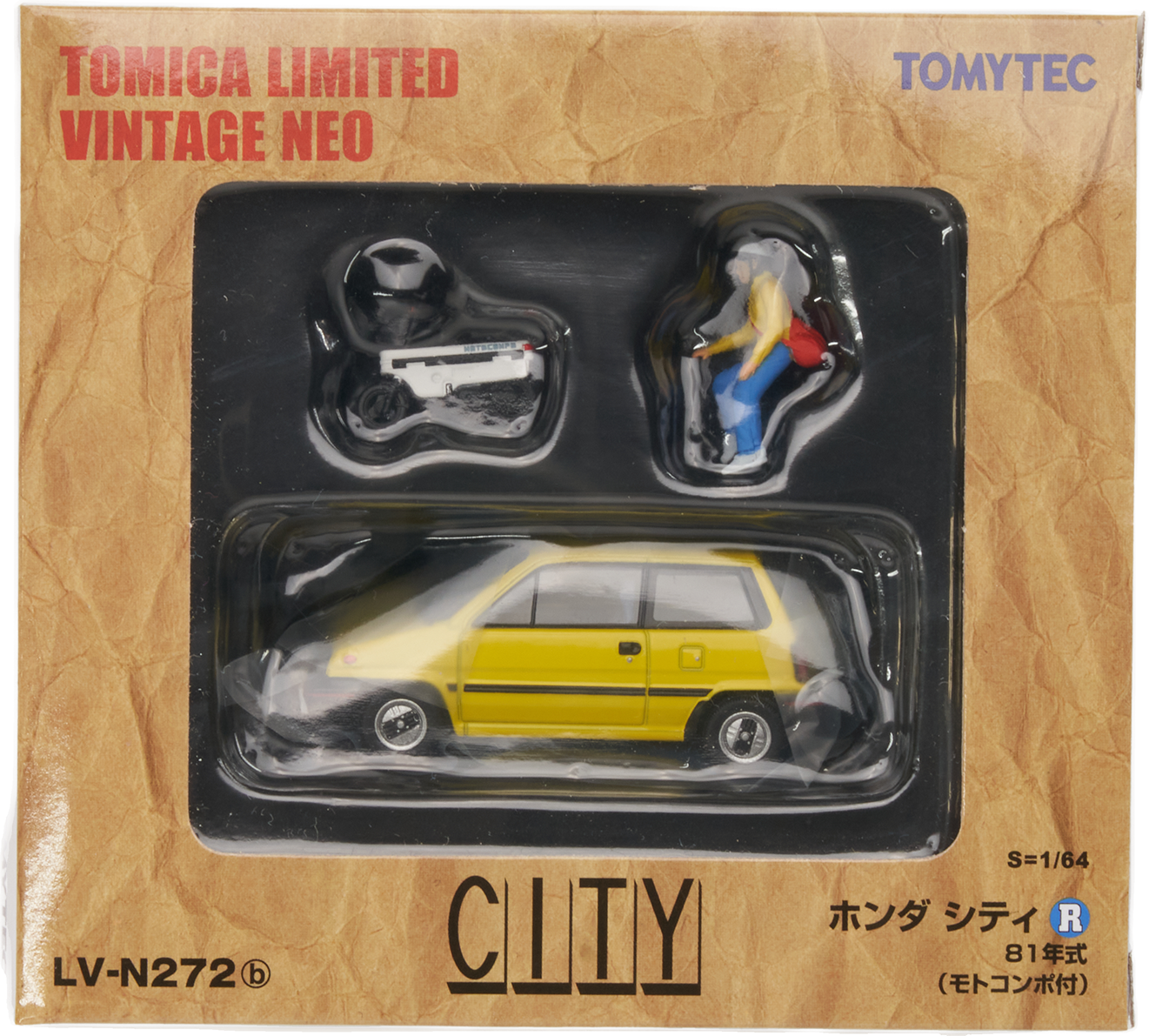 Figurine Honda City yellow+  Motocompo 81