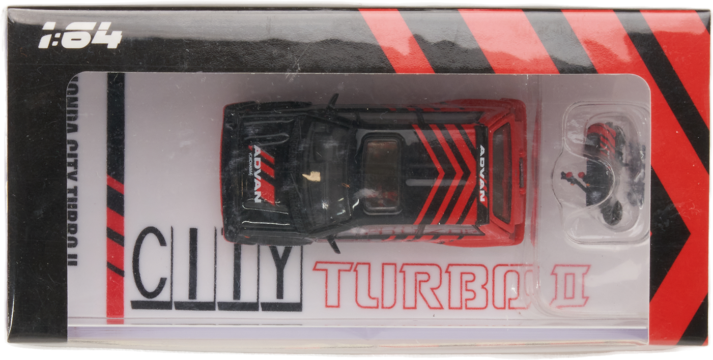 Voiture Honda City turbo 2 rouge noir+  Motocompo 81